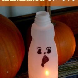 Light up ghost craft for kids to make for Halloween