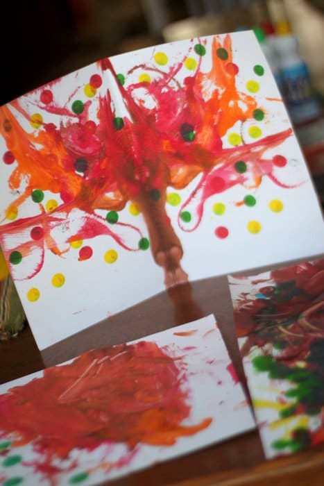 Try this fall painting project to teach symmetry and enjoy autumn colors!
