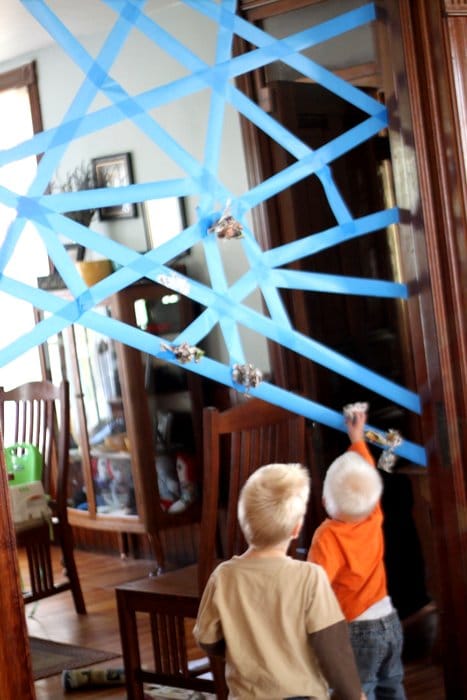 A Sticky Spider Web Halloween Activity for Kids!