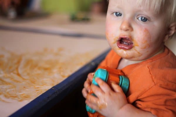 Edible finger paint for babies - baby food!