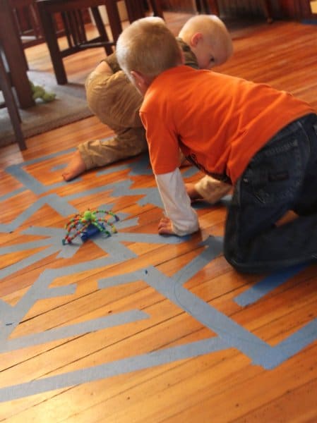 A spider web maze for kids for Halloween