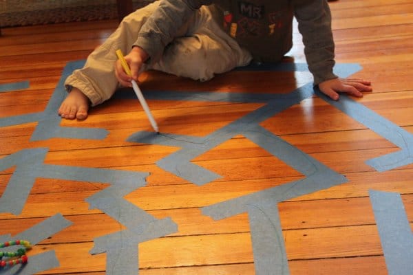 A spider web maze for kids this Halloween