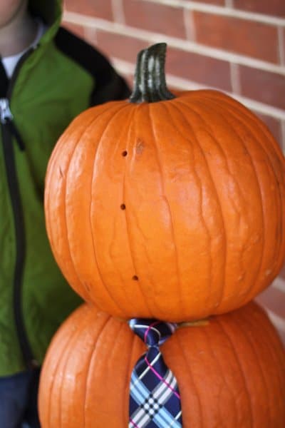 Mr Pumpkin Man, a no carve pumpkin decorating idea