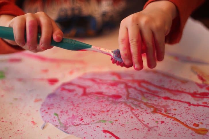 Try Easter egg splatter painting for a fun art activity with a fine motor twist!