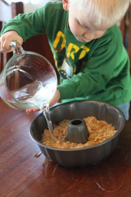 Pouring water is a great fine motor activity