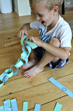 How to make paper chains reusable and use them to learn letters too!