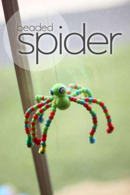 A Halloween Beaded Spider Craft for Kids