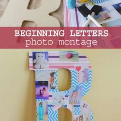 Photo montage about beginning letters as a craft for kids to make
