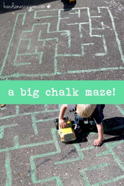 Make a big chalk maze to make for preschoolers