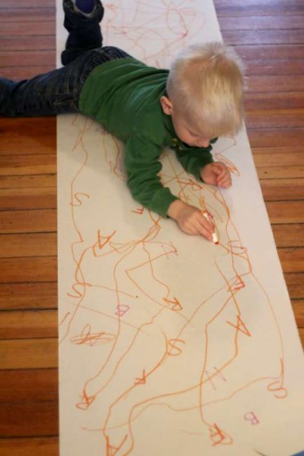 Make a BIG Connect the Dots using letters for preschoolers!