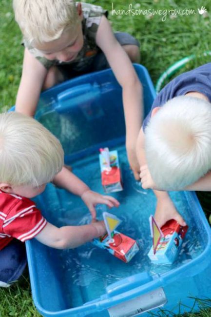 Boat Craft for Kids to Make from Juice Boxes that Really Floats