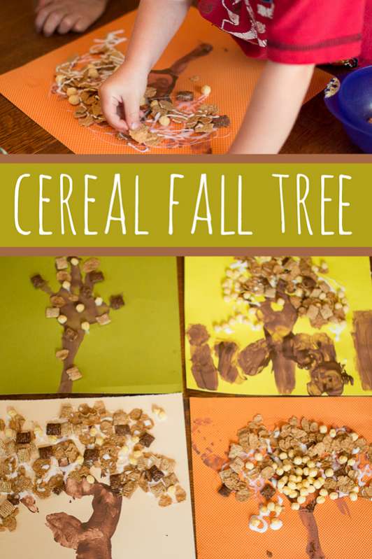 Make this fun and simple fall tree cereal craft with your kids and take on the challenge of creating a Kid-Powered morning routine at home!