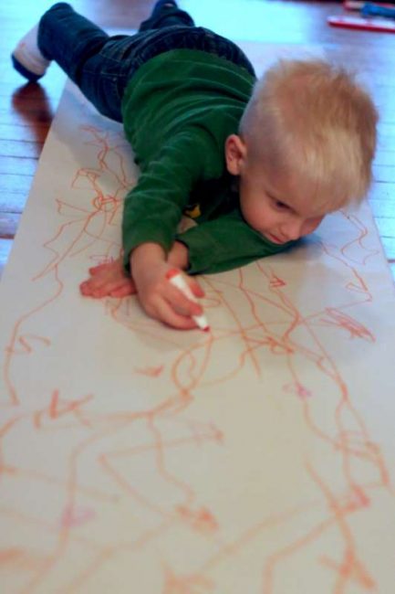 Make a BIG Connect the Dots using letters for preschoolers!