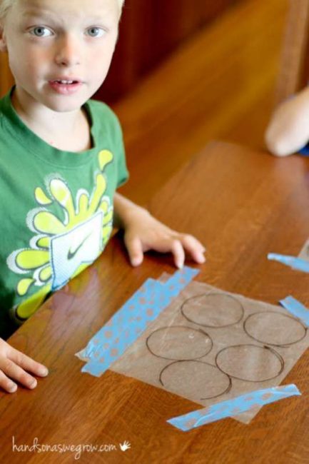 Take a nature walk. Then create a collage on self-adhesive clear contact  paper.