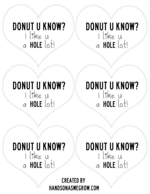 FREE Donut Hold Valentine PRINTABLE -- Donut U Know?