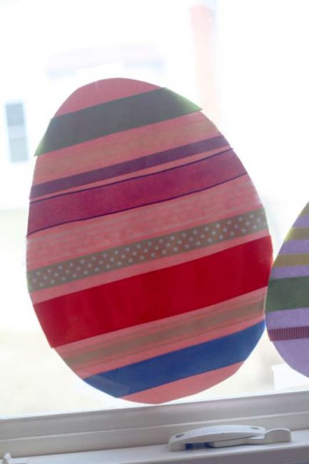 Use up my ribbon stash to make an easy Easter egg craft with the kids