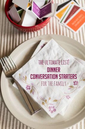 A giant list of favorite dinner conversation starters for families (with kids) and where to find lots and lots more