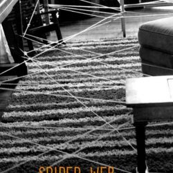 A spider web scavenger hunt for kids to do during Halloween