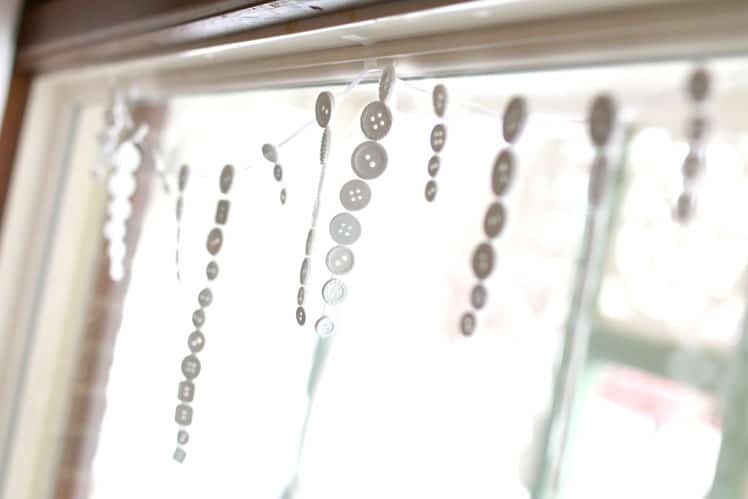Our button icicles look so pretty in the window for winter!