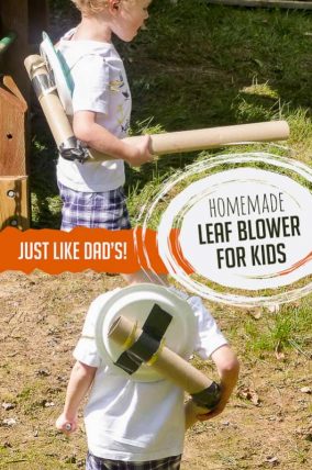 A homemade leaf blower craft that looks just like Dad's!
