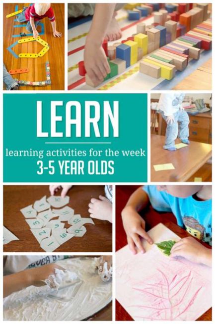 A week of simple learning activities to do with preschoolers