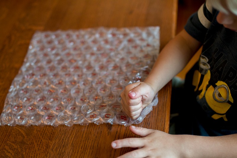 Using bubble wrap as a learning tool for young kids!