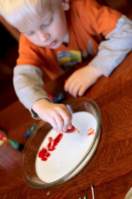 Magical Color Changing Milk Experiment for Kids to Mix Colors