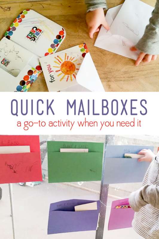Make quick mailboxes when you need something for the kids to do