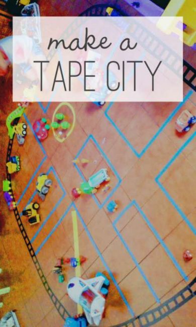 A great idea for days of play for the kids! A tape city!
