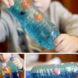 Kids love making waves with a sensory bottle! Easy to make too.