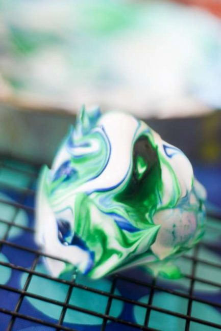 Roll eggs in colored shaving cream to make marbled Easter eggs