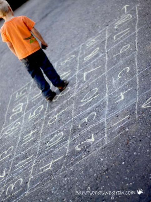 Make a big counting maze for preschoolers to walk and count their way through