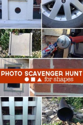 A photo scavenger hunt to find common shapes around the house