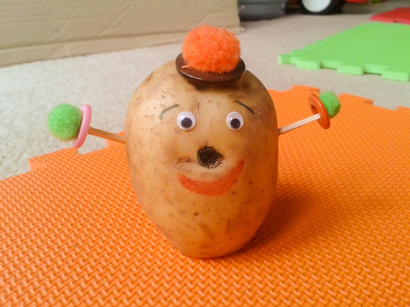Make your very own Homemade Potato Man while prepping for dinner!
