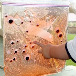 Sensory bag with Googly Eyes, 1 of the 12 Googly Eyes Crafts & Activities for Halloween