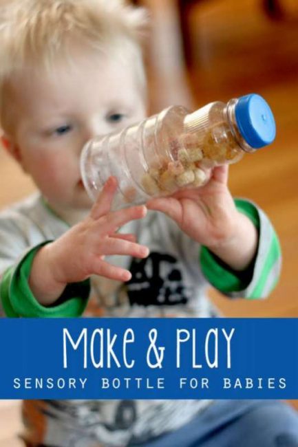 A quick make it and play with it sensory bottle for babies