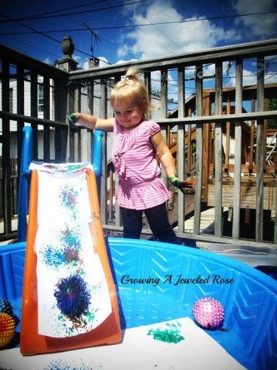 Take messy play ideas outside to keep things cleaner inside!