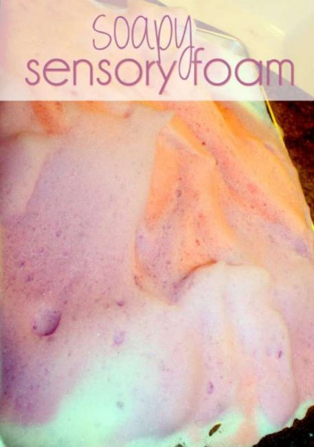 Soapy sensory foam activity for kids to explore