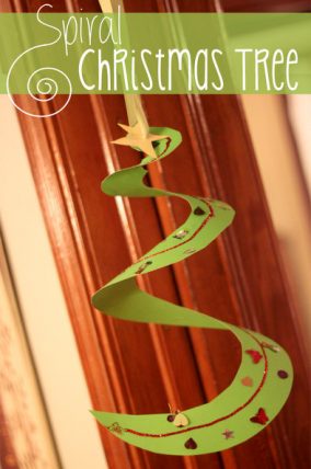 Spiral Christmas tree craft for kids to hang up!