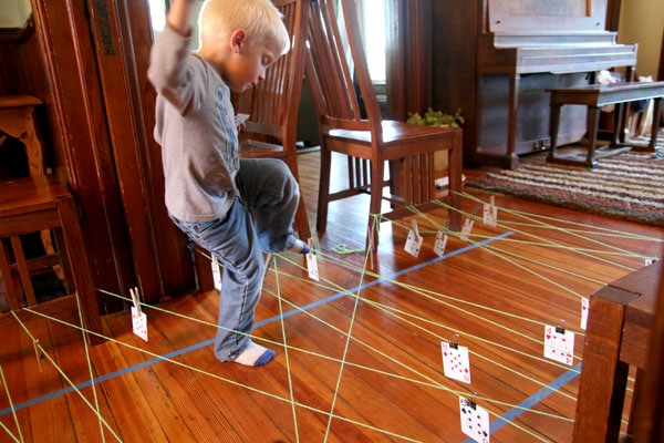 Kids are Playing and Finding the Matched Number in the Wooden