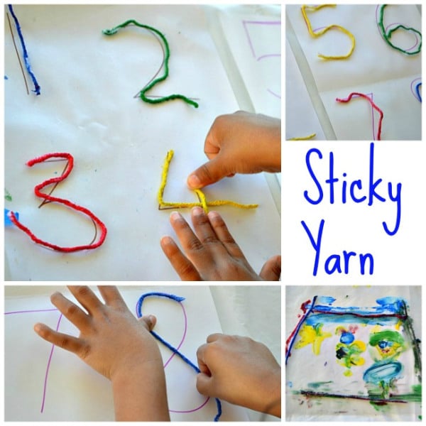 sticky-yarn-fine-motor-activity
