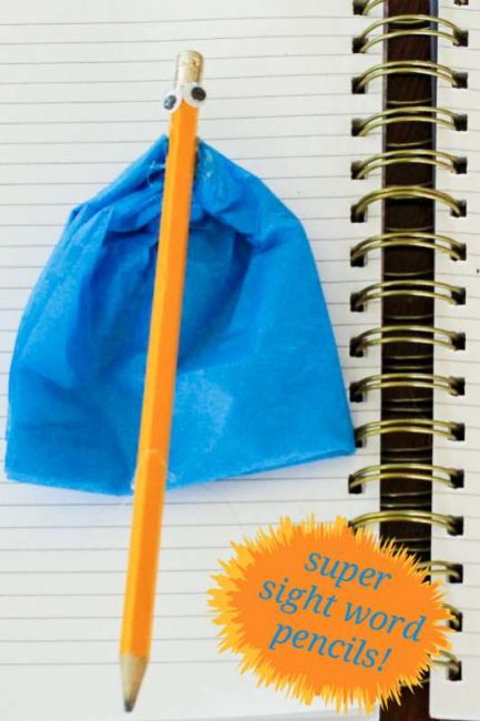 Make a super sight word pencil to encourage writing
