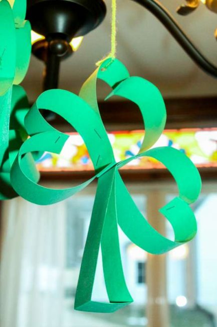 Shamrock craft for St. Patrick's Day using multiple hearts