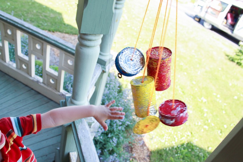 We love to tap our wind chimes to hear the pretty sounds!