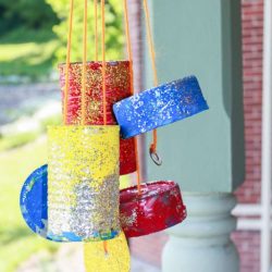 Tin can wind chimes to make with the kids