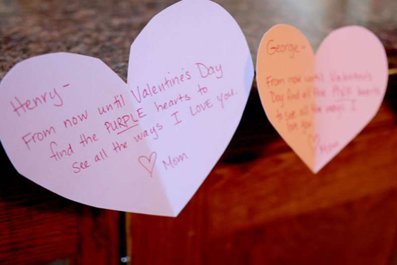 Valentine's scavenger hunt for kids to find all the ways I love them