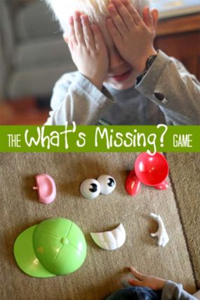 Guess what's missing? A great memory activity for young kids.