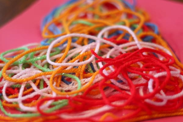Piles of yarn make such a fun textured heart!