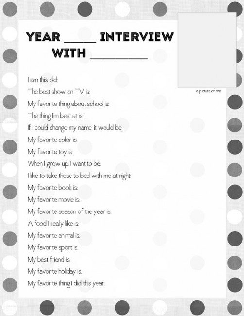Interview your child for a fun pre-first day of school activity!